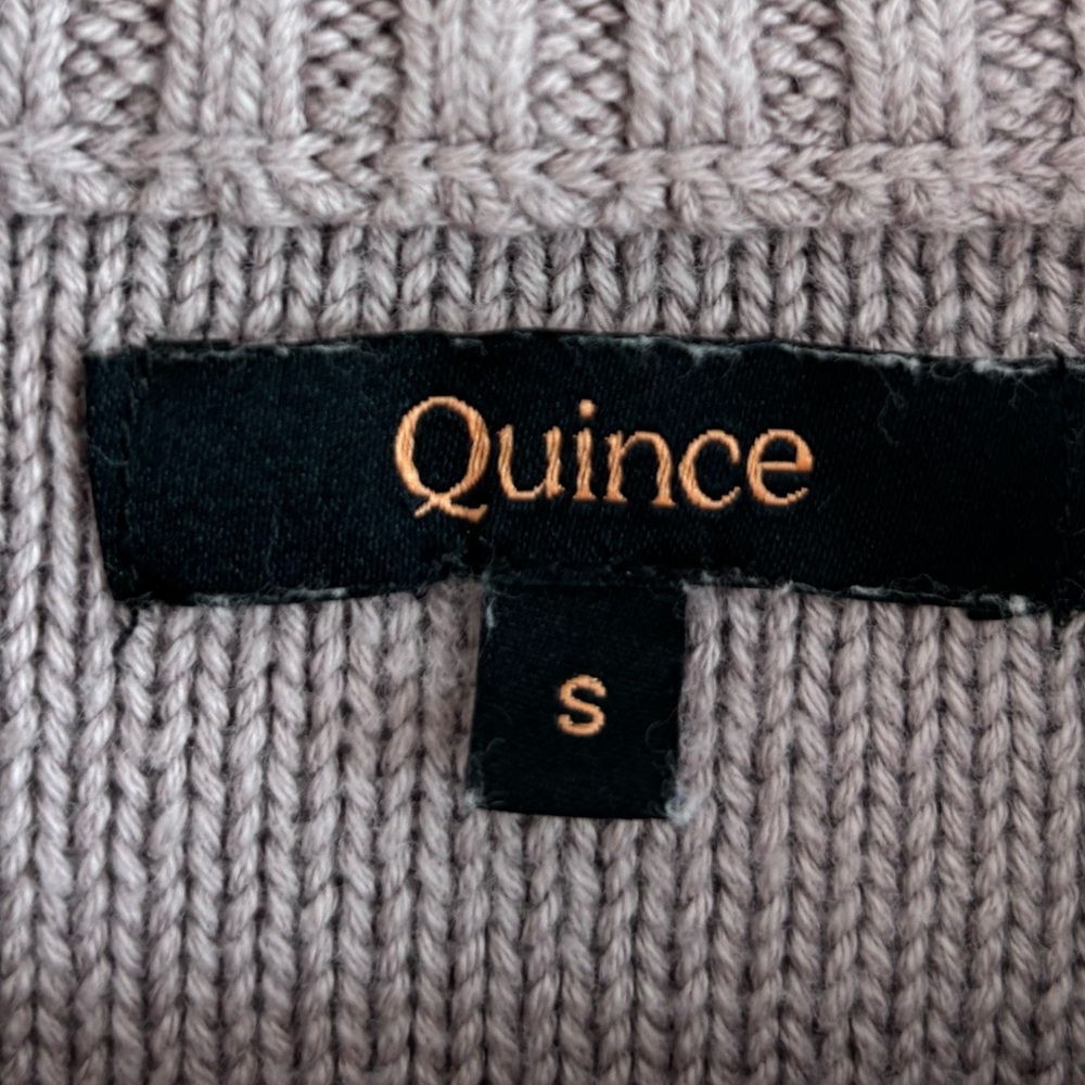 Quince 100% Organic Cotton Cropped Cardigan / Lilac Button-Up Women's Cardigan - Picture 2 of 10
